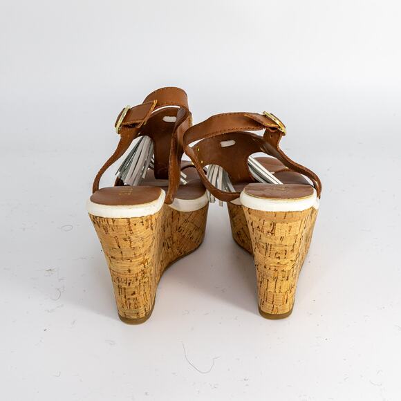 G.I.L.I. Kate Tassel Wedge Sandals US Size 5.5 Leather Cork Platform NEW - Picture 5 of 15